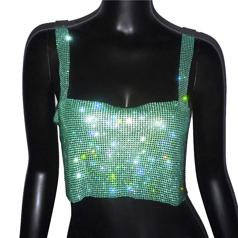 Bling Strass Party Crop Top